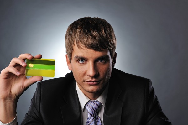 Man holding credit card