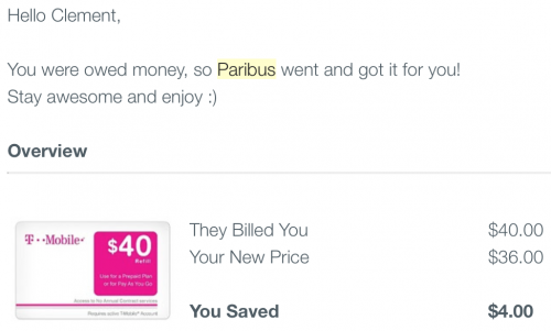 A successful claim with Paribus
