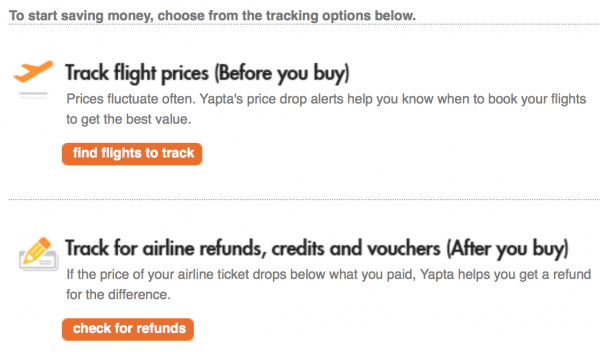 Yapta: airfare tracker